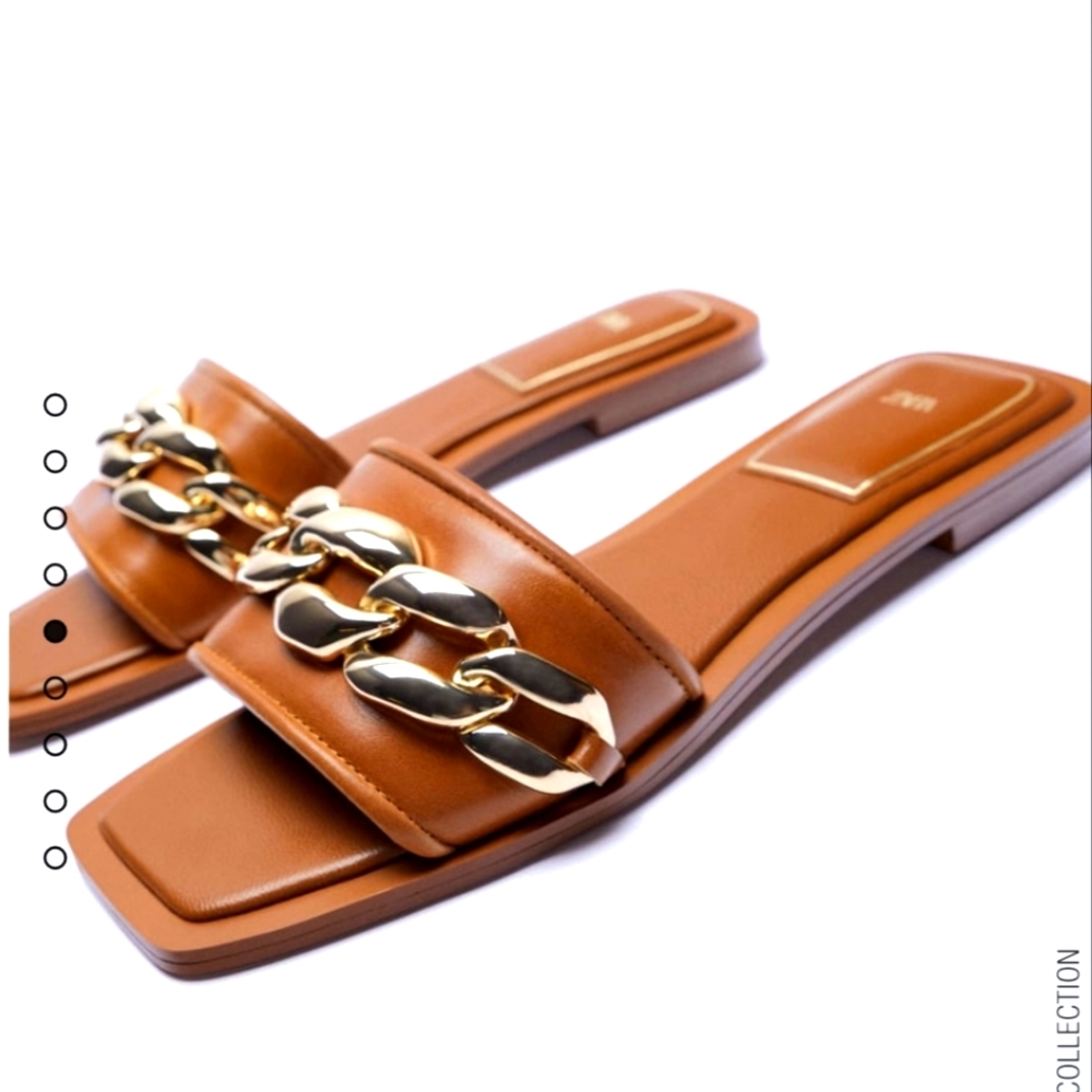 Zara Leather Sandals sz10 euro41